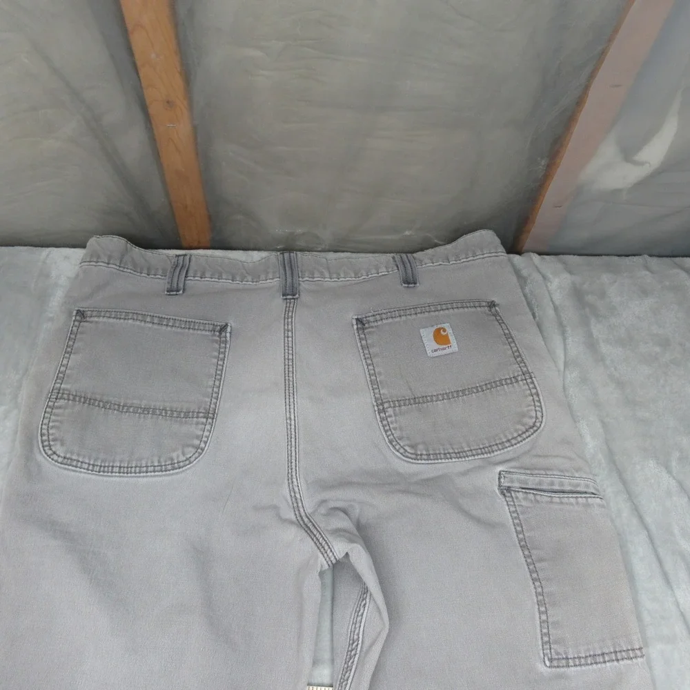 Carhartt Jeans‎ Mens 36x31 Gray? Canvas Carpenter Relaxed Classic Workwear VTG